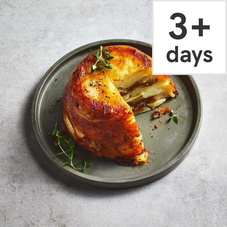8. Tesco Finest Chef’s Collection Potato & Three-Cheese Pavé with Caramelised Onion 620g (Serves 4)