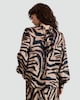 image 4 of F&F Satin Zebra Print Tie Neck Blouse in Multi Brown