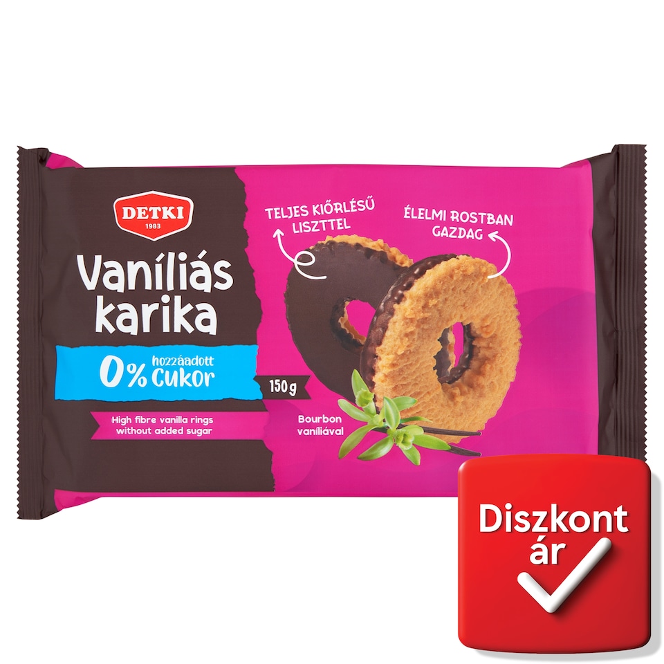 Detki vaníliás karika cukor hozzáadása nélkül, édesítőszerekkel 150 g  1. kép