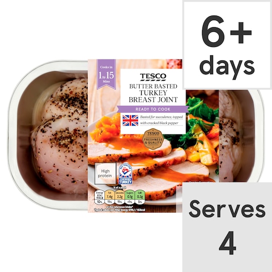 Tesco Butter Basted Turkey Breast Joint 640G Tesco Groceries