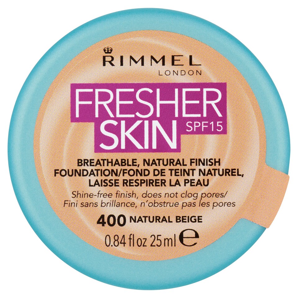 Rimmel Foundation Fresher Skin Natural Beige 25Ml - Tesco Groceries