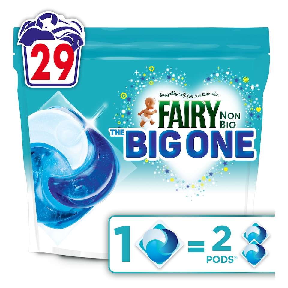 image 1 of Fairy Non Bio Big One Washing Liquid Pods 29 washes 1151.3g