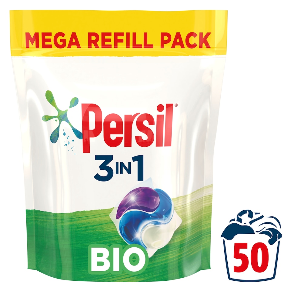image 1 of Persil 3 In 1 Bio Laundry Washing Capsules 50 Washes 1.350kg