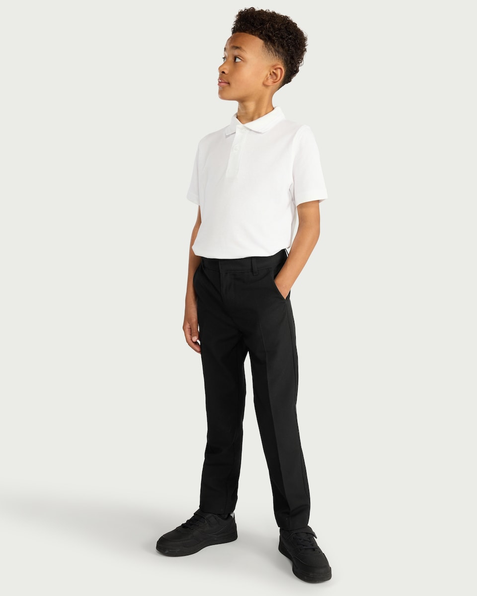 image 1 of F&F School Boys 2-Pack Slim Fit Trousers in Black