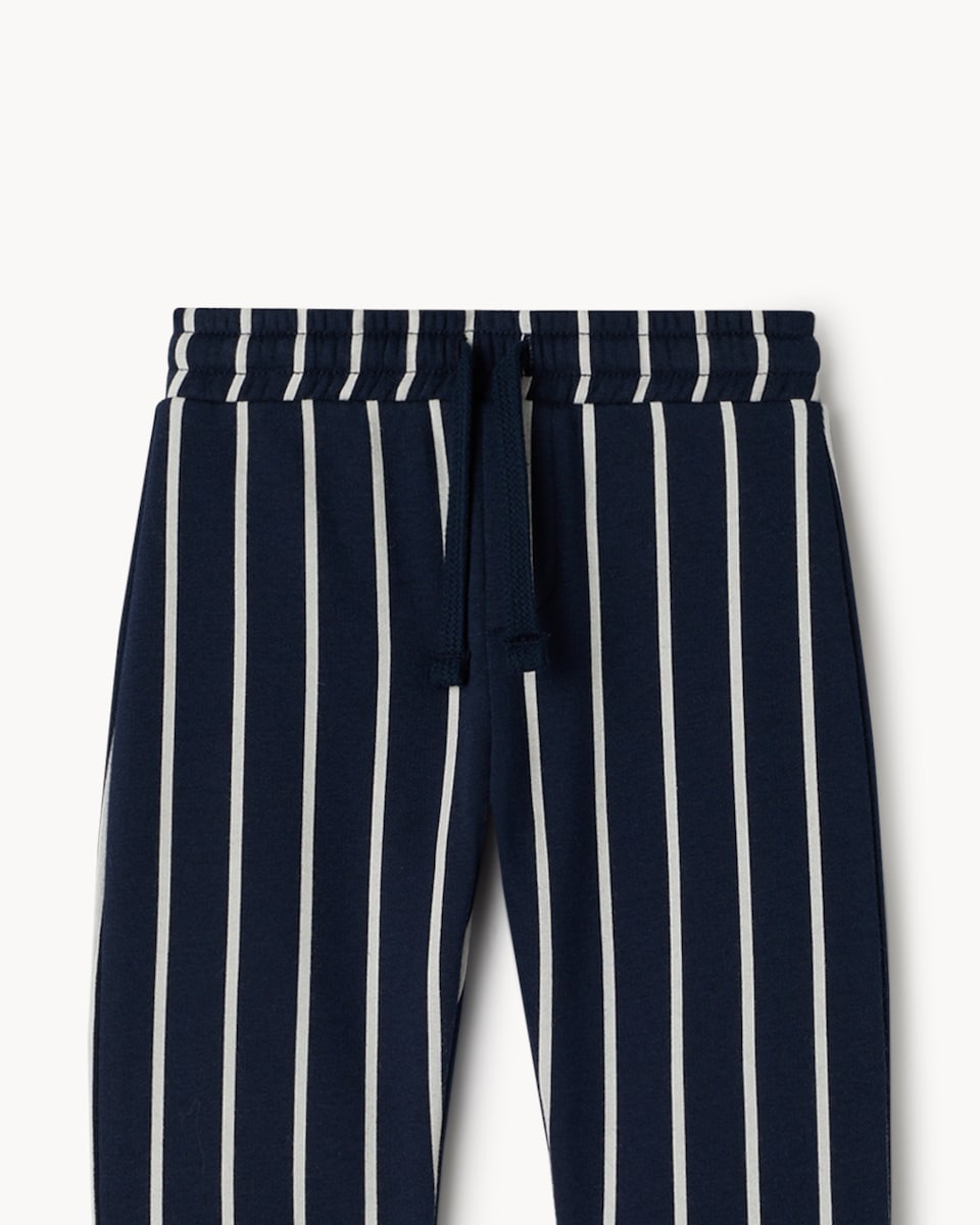 image 1 of F&F Baby Cotton Rich Sweatshirt and Striped Trousers Set in Cream