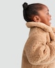 image 4 of F&F Girls Fleece Textured Teddy Coat in Light Nude