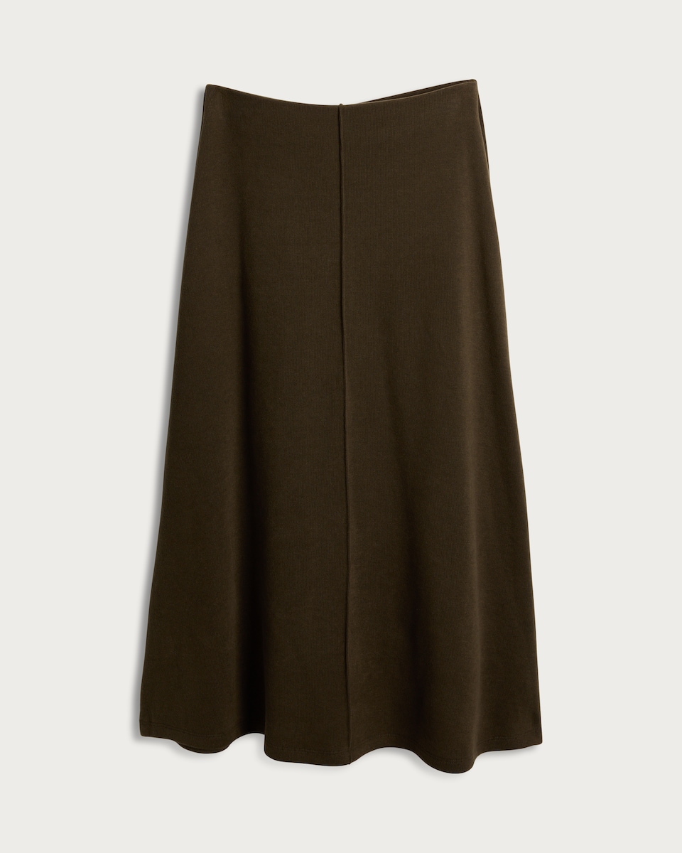image 1 of F&F Centre Seam Co-ord Midi Skirt in Olive