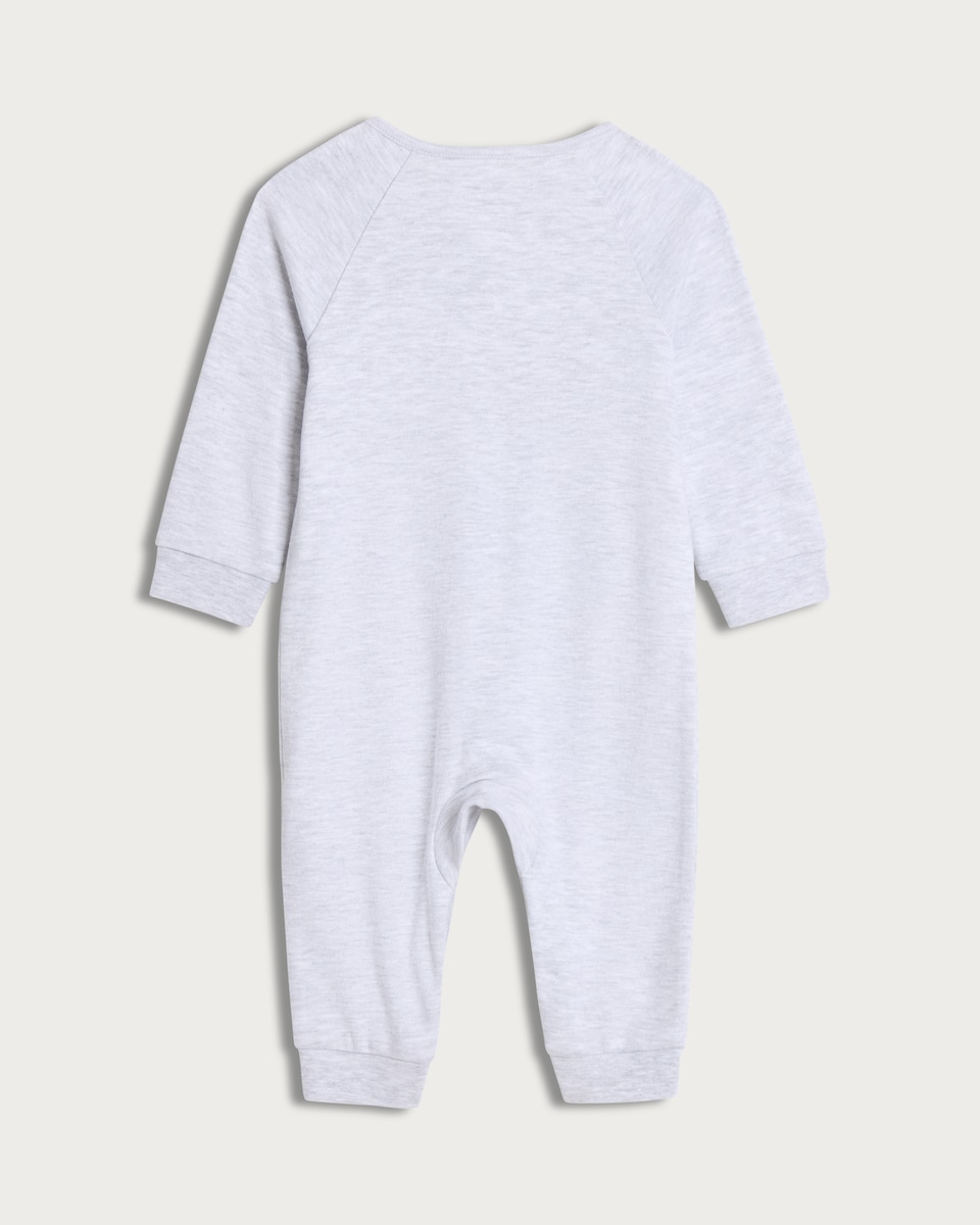 image 1 of Peter Rabbit Cotton Rich Long Sleeved Sleepsuit in Grey