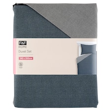 F&F Home Reversible Black Duvet Set 140 x 200 cm