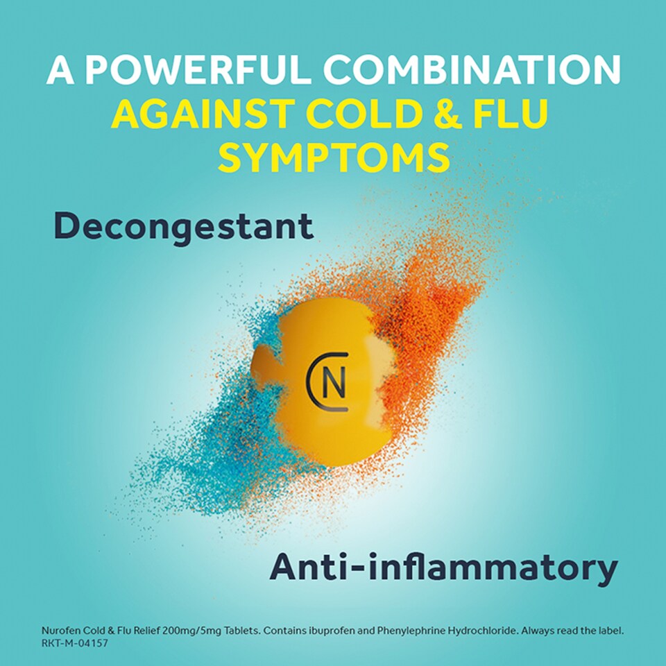 image 1 of Nurofen Cold & Flu Relief Tablets - Ibuprofen, Phenylephrine Hydrochloride 16s
