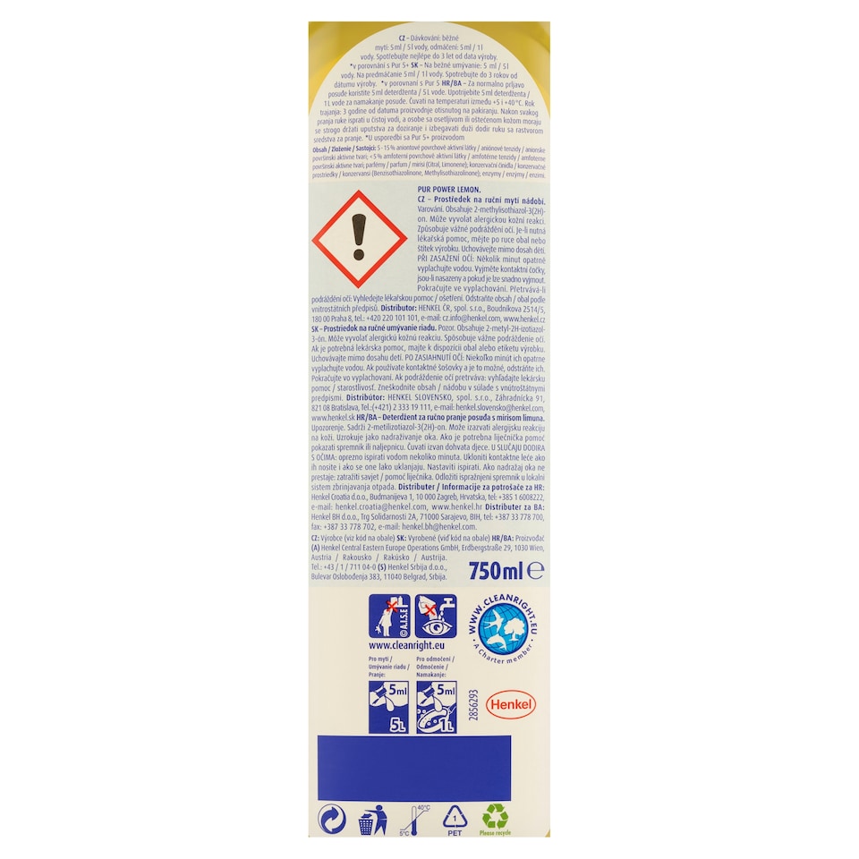 obrázok 1 z Pur Power Lemon Čistiaci prostriedok na ručné umývanie riadu 750 ml