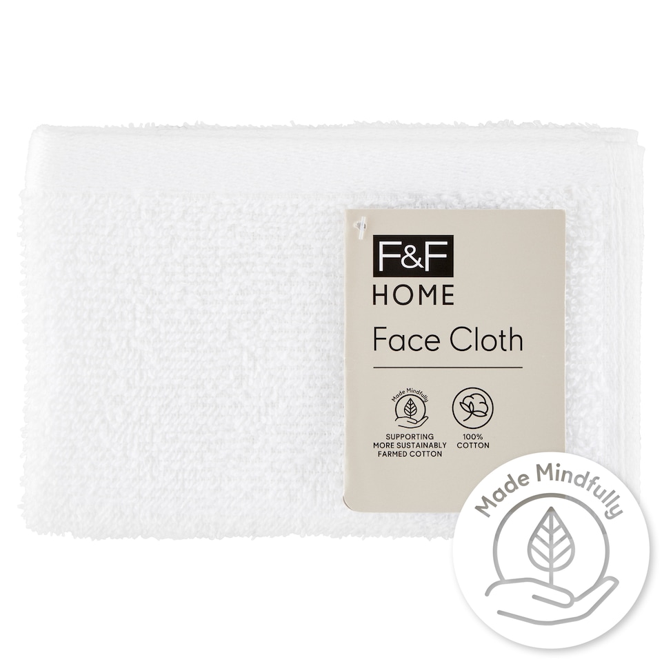 F&F Home Basics White Face Cloth 30 cm x 30 cm