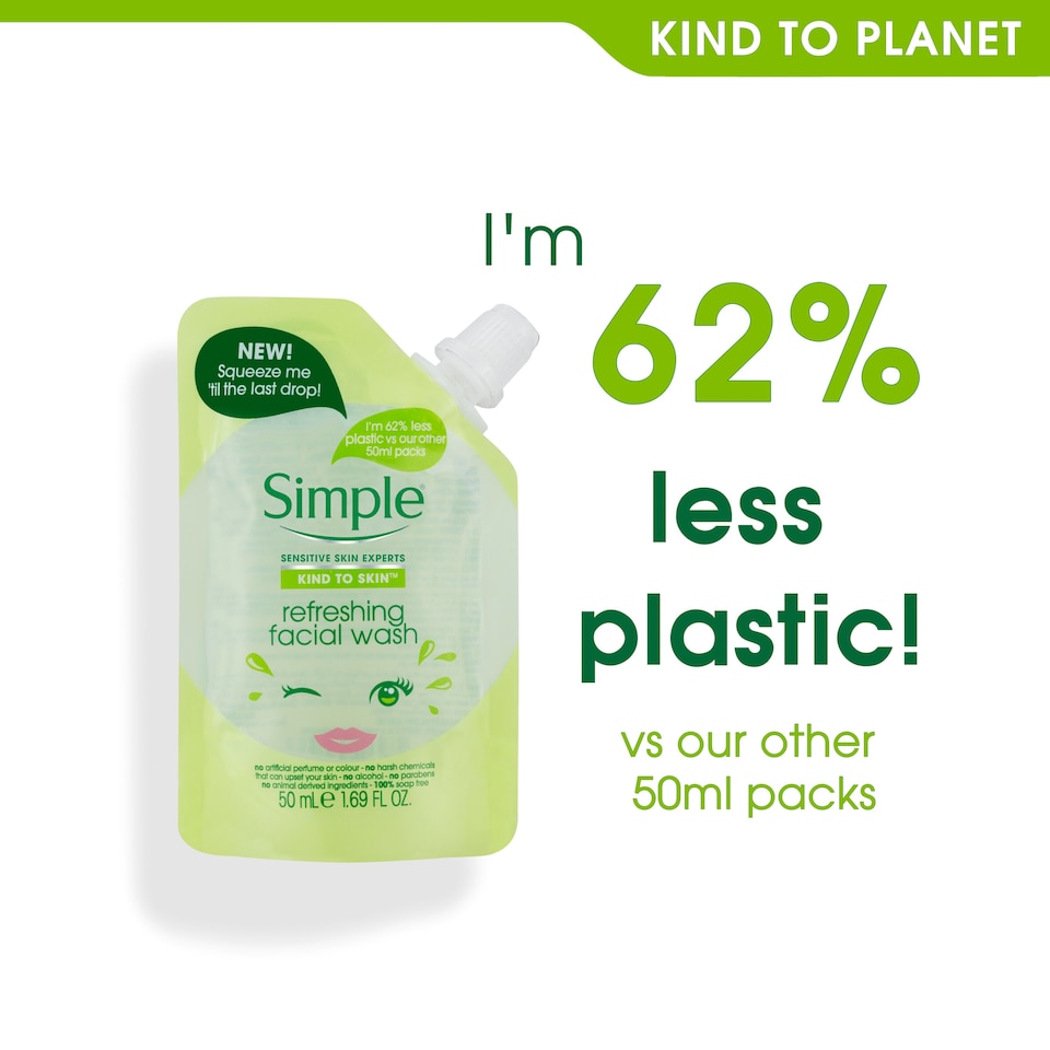 image 1 of Simple Mini Refreshing Facial Wash 50Ml