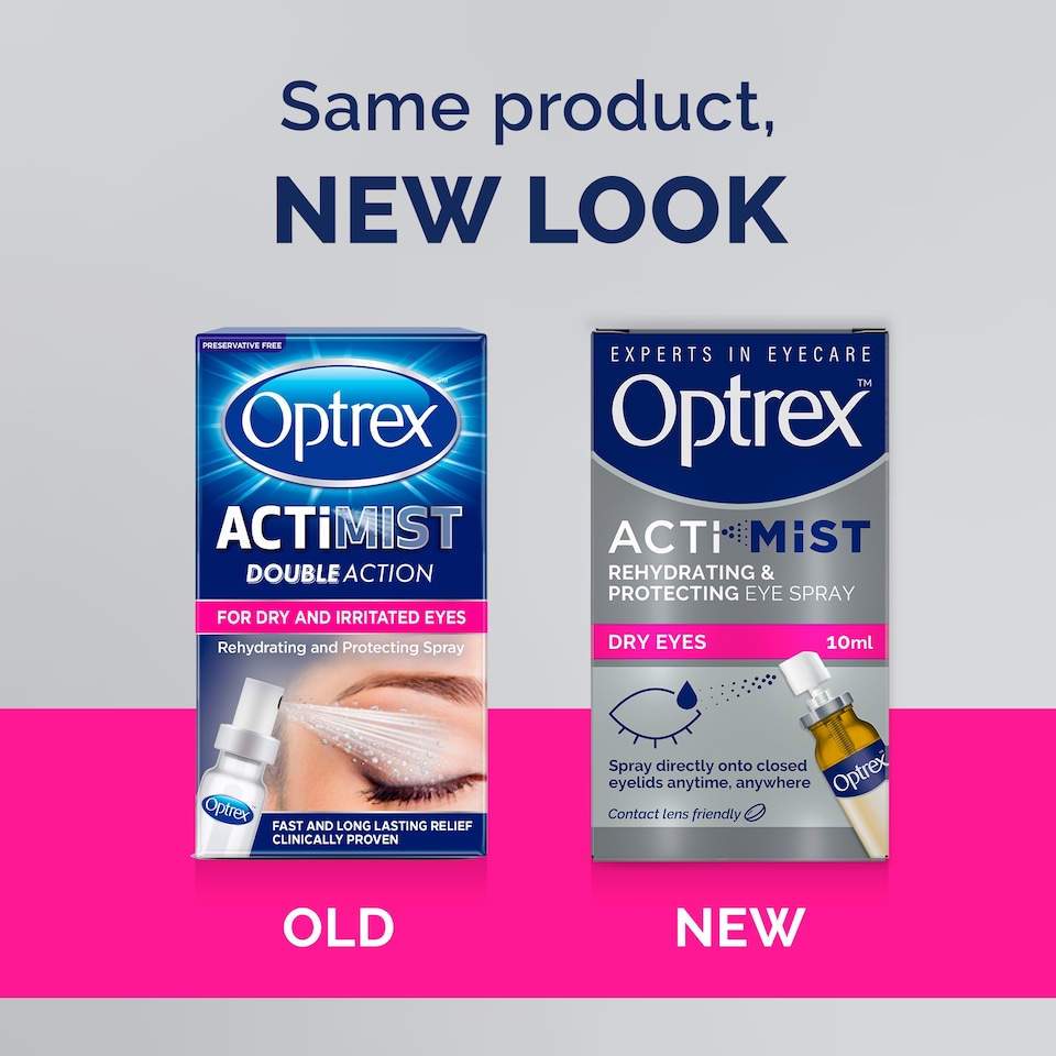 image 1 of Optrex ActiMist Double Action Spray Dry Irritated Eyes 10ml