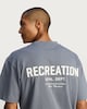 image 3 of F&F Pure Cotton Oversized Recreation Athl. Dept. Slogan T-Shirt in Blue