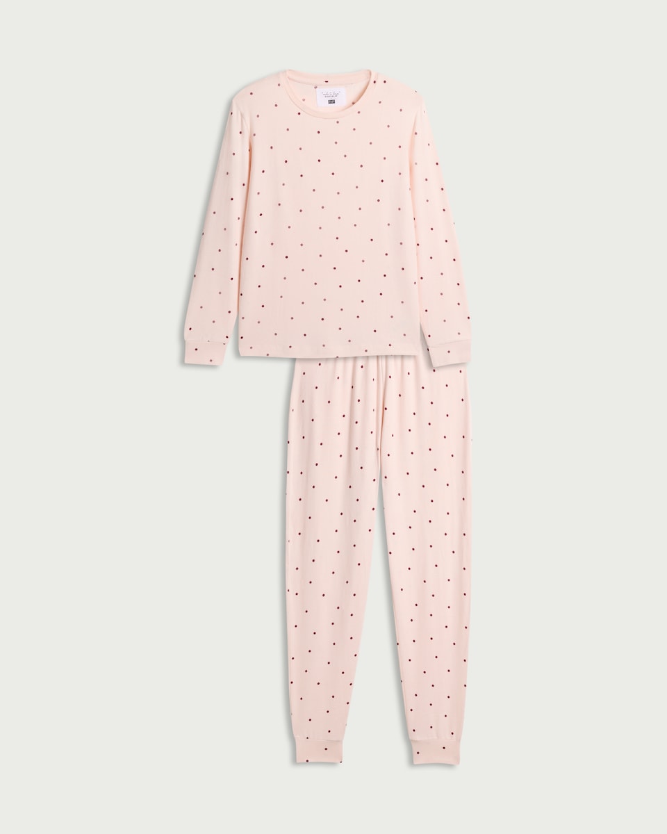 image 1 of F&F Polka Dot Pyjama Set in Multi Pink