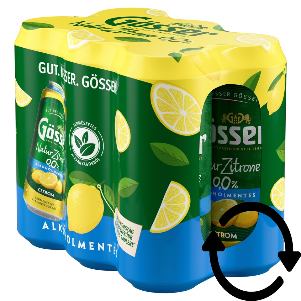 Gösser Natur Zitrone citromos alkoholmentes sörital 0,0% 500 ml