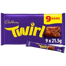Cadbury Twirl Chocolate Bar 9 Pack Multipack 193.5g