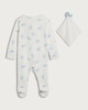 image 2 of F&F Baby 2-Piece Pure Cotton Sleepsuit and Comforter in White
