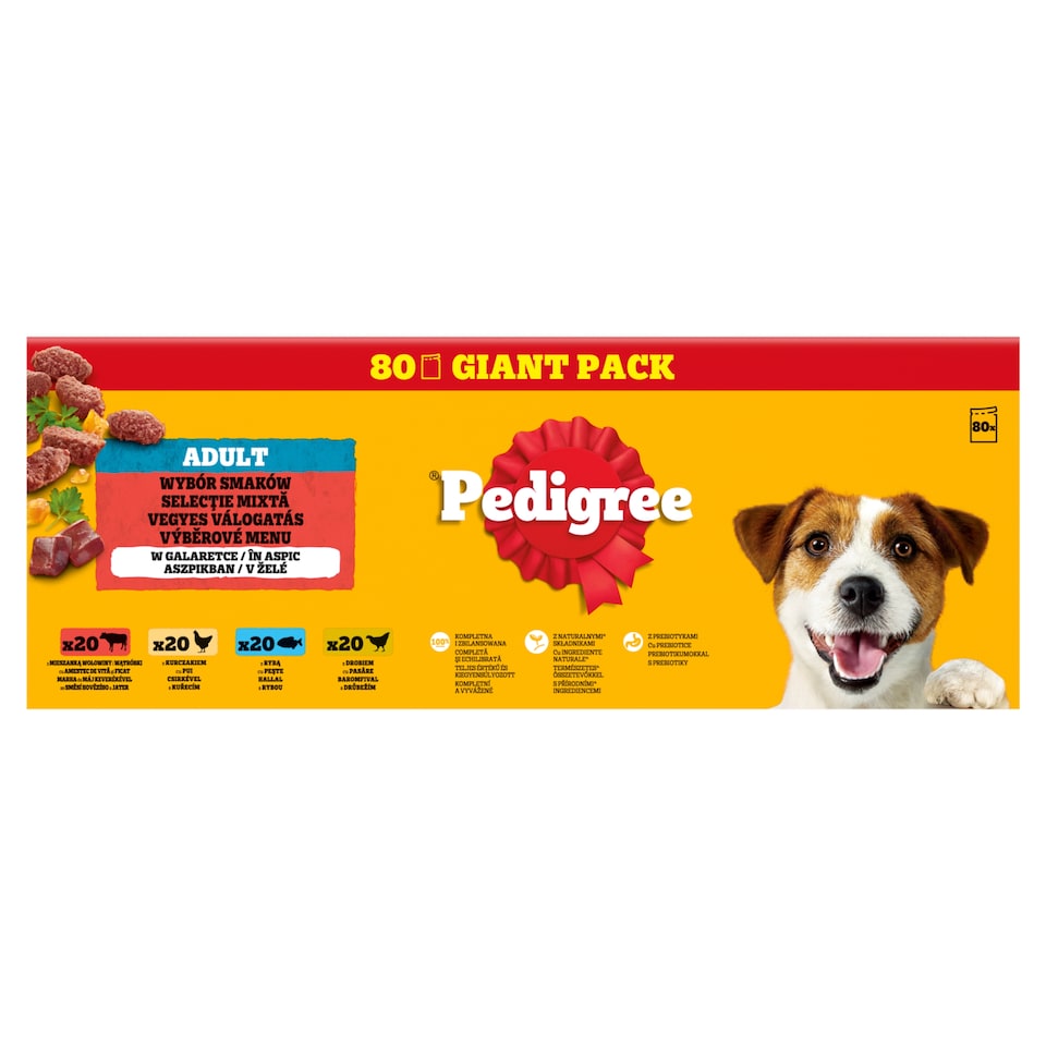 Pedigree Adult Vegyes Válogatás teljes értékű nedves eledel felnőtt kutyák részére 80 x 100 g (8 kg)