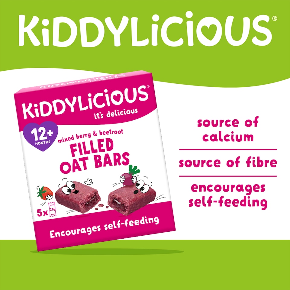 image 1 of Kiddylicious Berry & Beetroot Oat Bars 5x21g