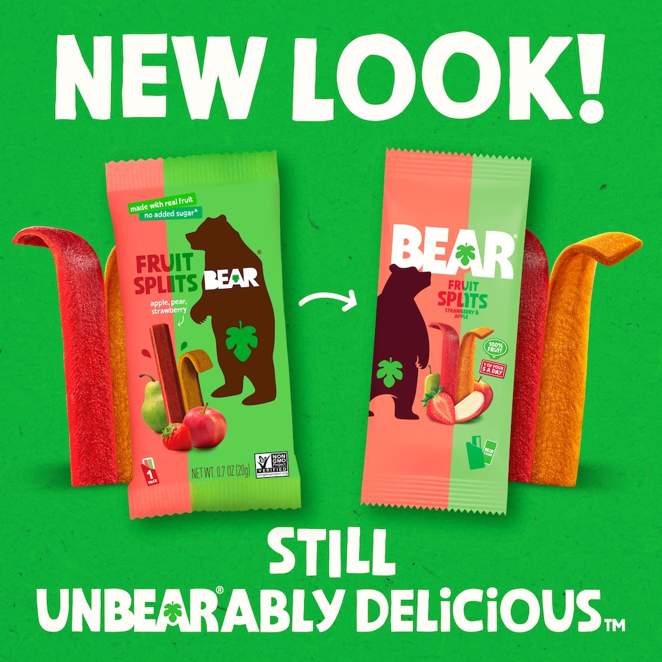 image 1 of BEAR Fruit Splits Strawberry & Apple Multipack 9x20g