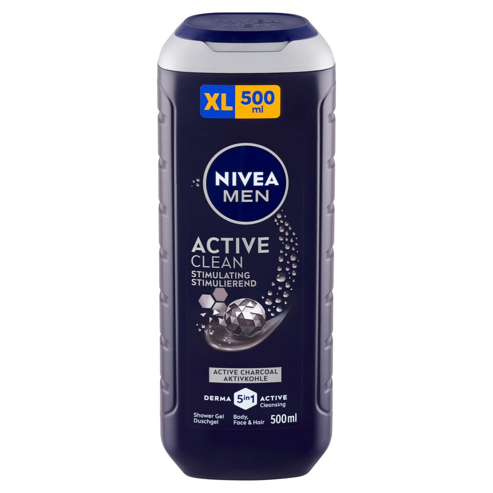 obrázok 1 z Nivea Men Active Clean 5 v 1 Sprchovací gél 500 ml