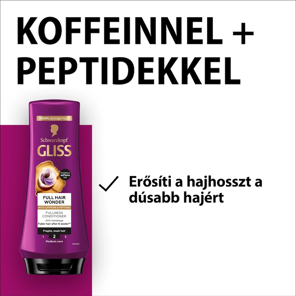 image 1 of Gliss Full Hair Wonder Conditioner with Caffeine & mPeptides 200 ml
