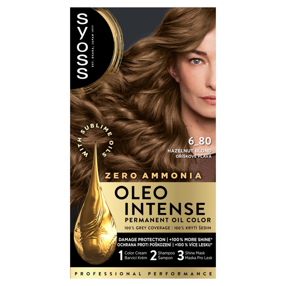 Syoss Oleo Intense tartós hajfesték 6-80 Mogyoró szőke