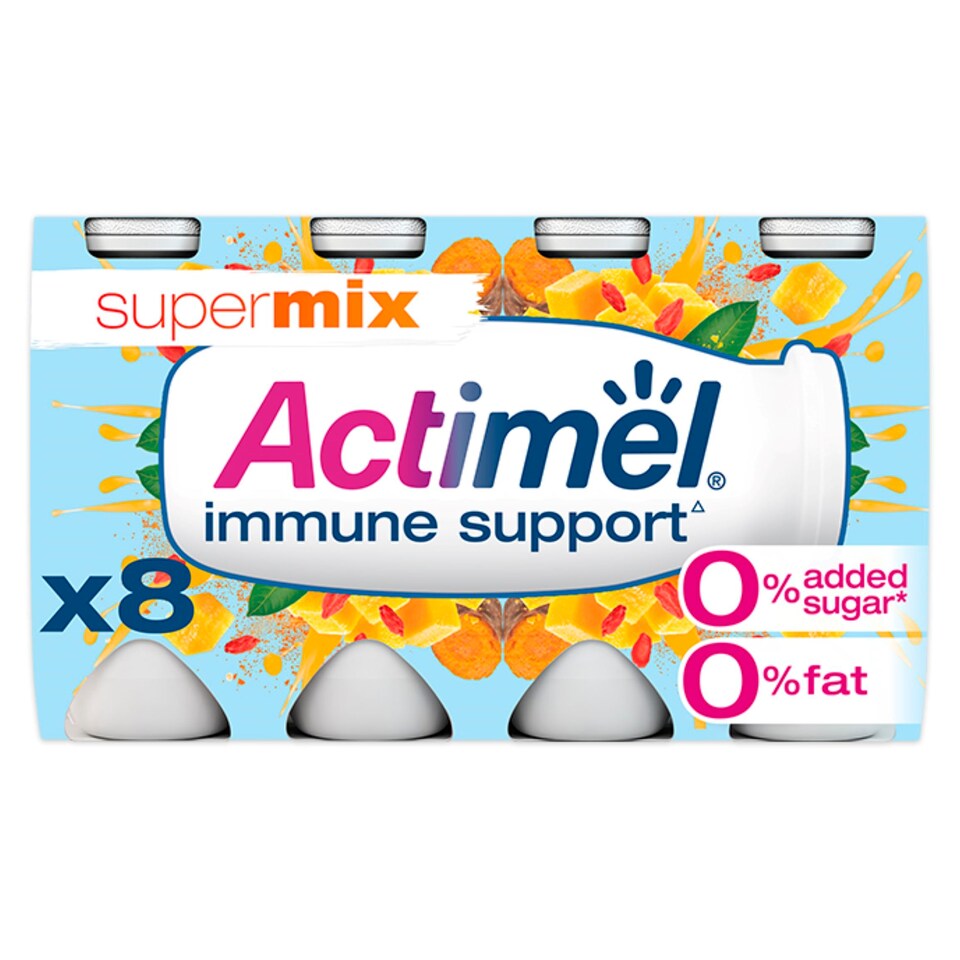 image 1 of Actimel 0% Sprmx Mango Giji Berry Yoghurt Drink 8X100g