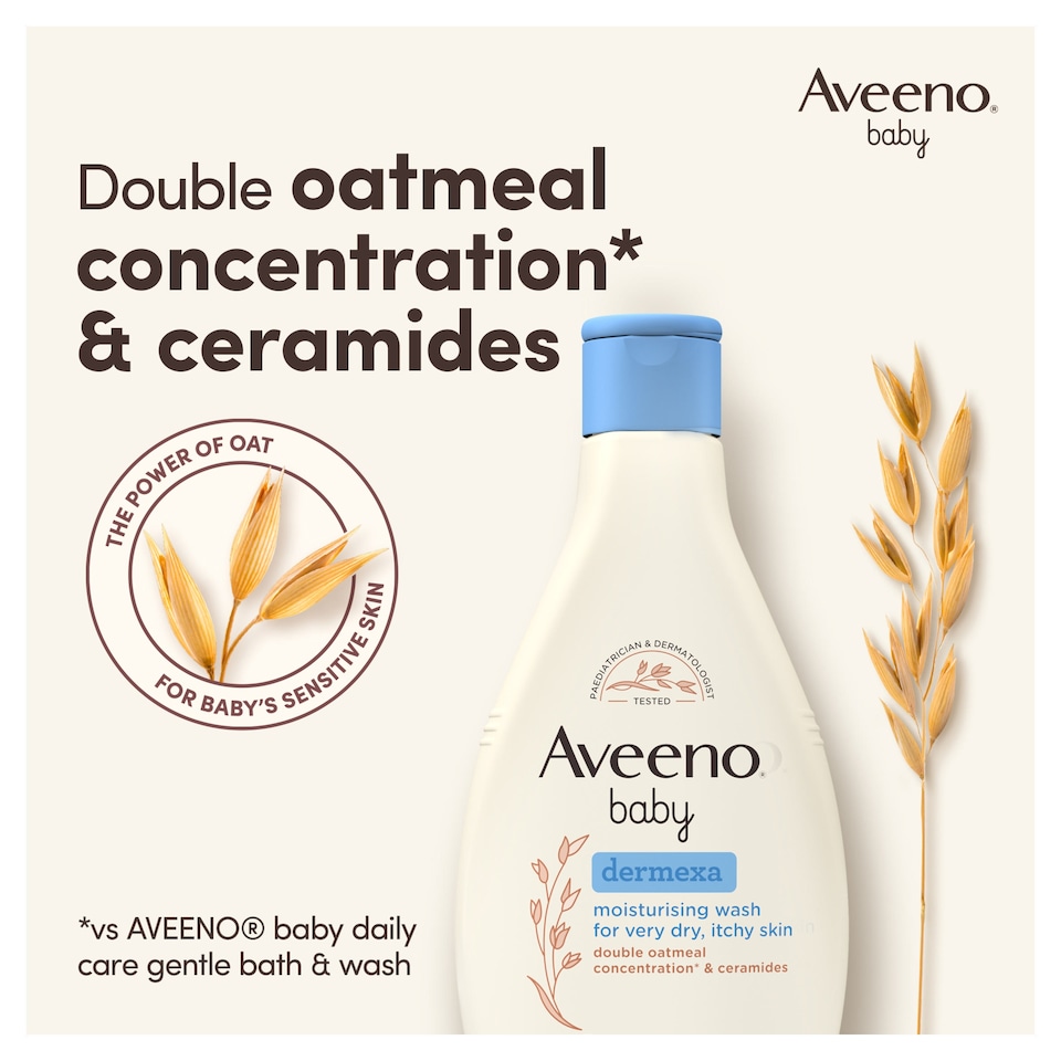 image 1 of Aveeno Baby Dermexa Moisturising Wash Dry Itchy Skin 250ml