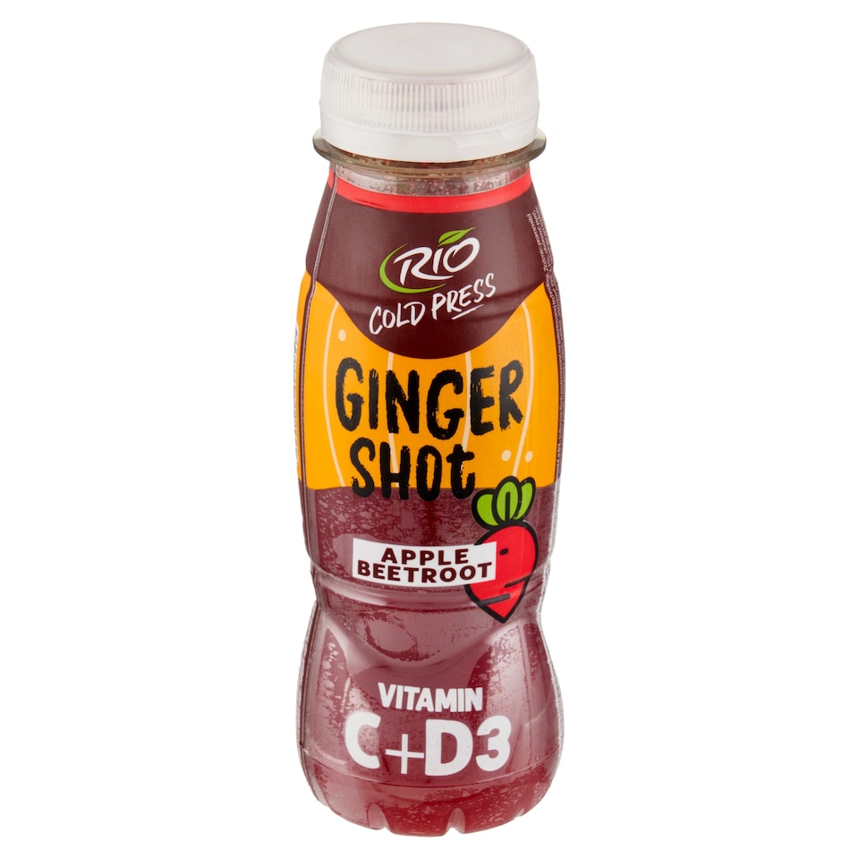 Rio Cold Press Nápoj s jablečnou šťávou a šťávou z červené řepy se zázvorem 180ml