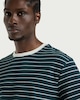 image 2 of F&F Cotton Rich Heavyweight Stripe Print Short Sleeved T-Shirt in Green