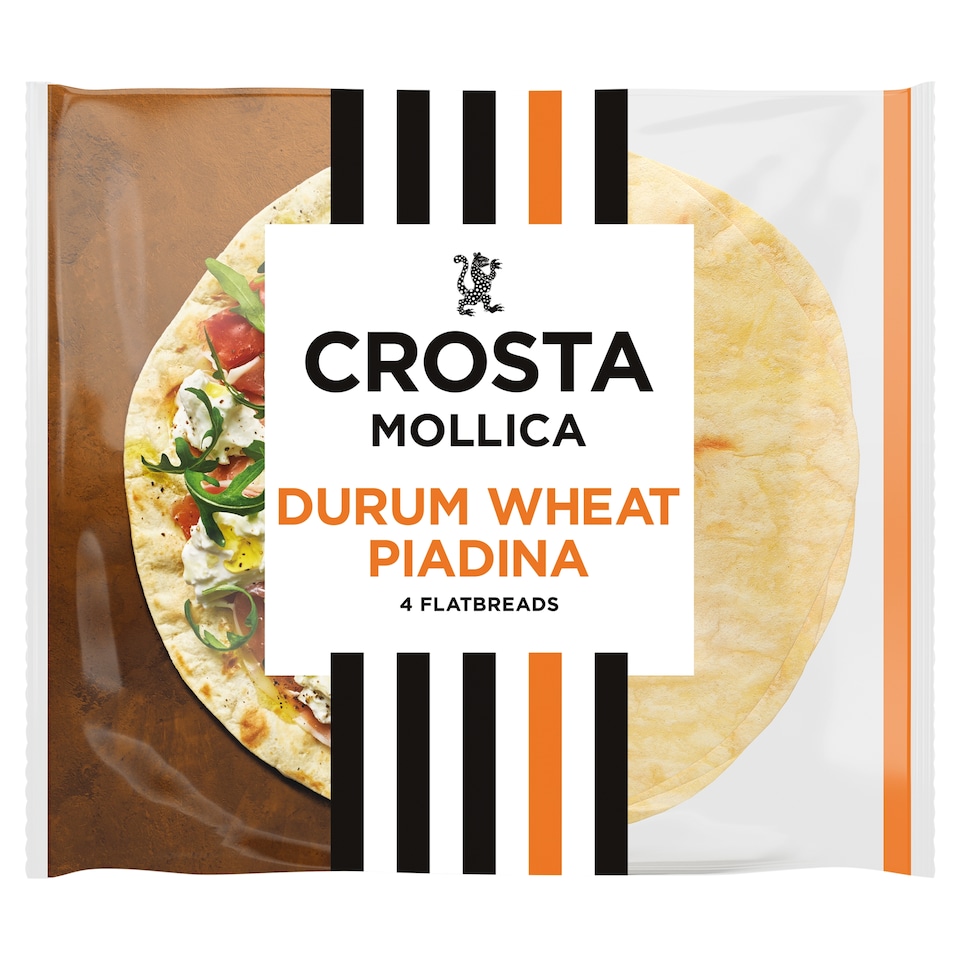Crosta Mollica 4 Durum Wheat Piadina Flatbreads 300g