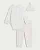 image 2 of F&F Baby 3-Piece Pure Cotton I'm New Here Set in White