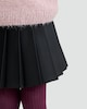 image 2 of F&F Girls Faux Leather Pleated Skirt in Multi Black