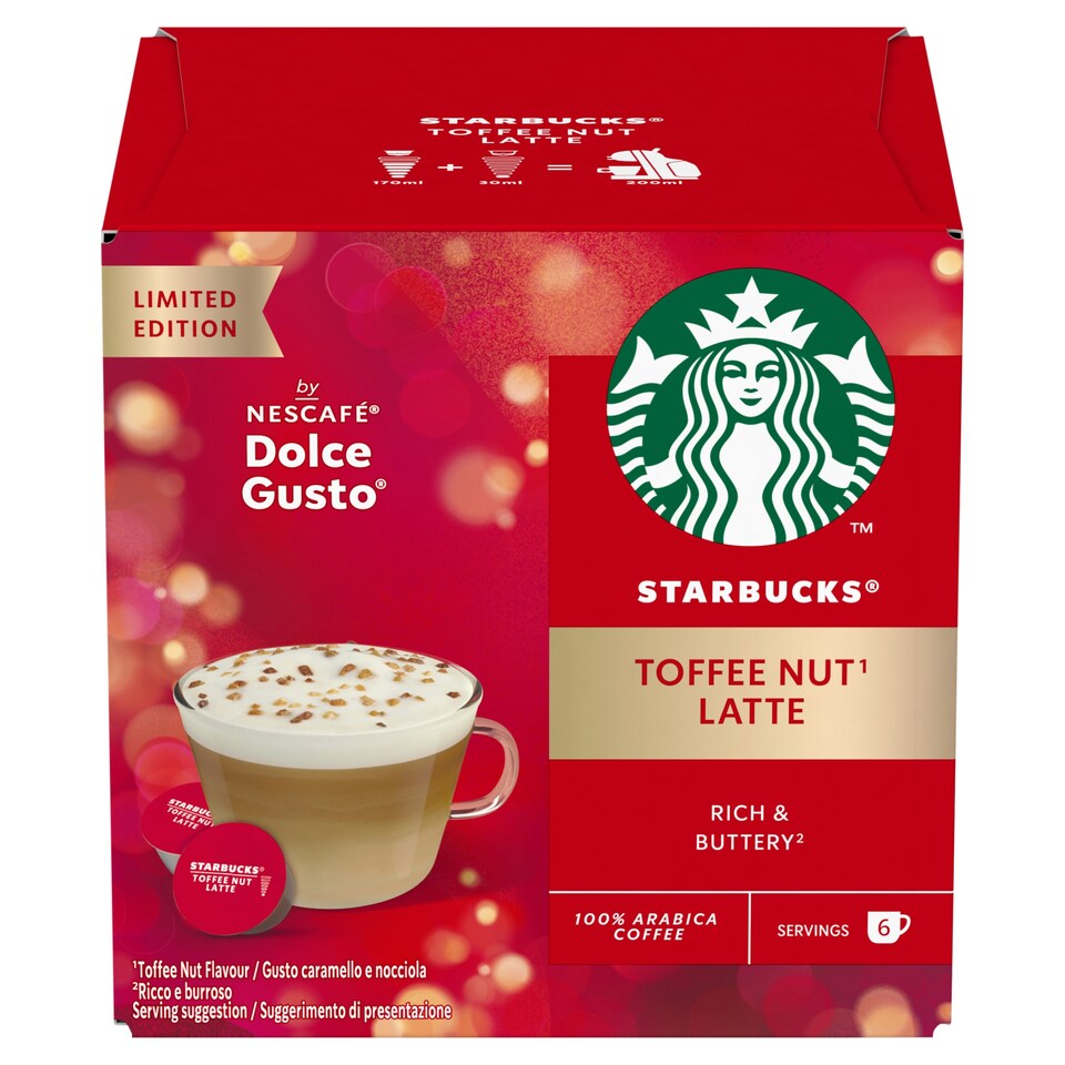 image 1 of Starbucks Toffee Nut Latte 12 Coffee Cpsl 127.8G