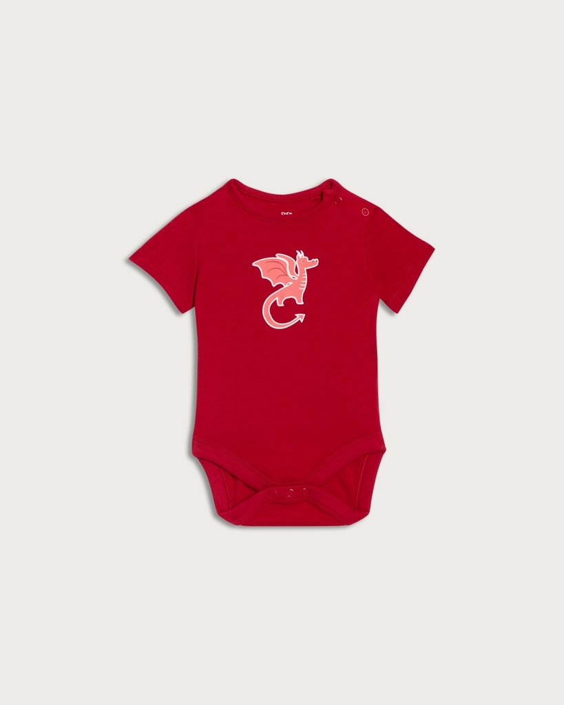 F&F Baby Pure Cotton St David’s Day Bodysuit in Red