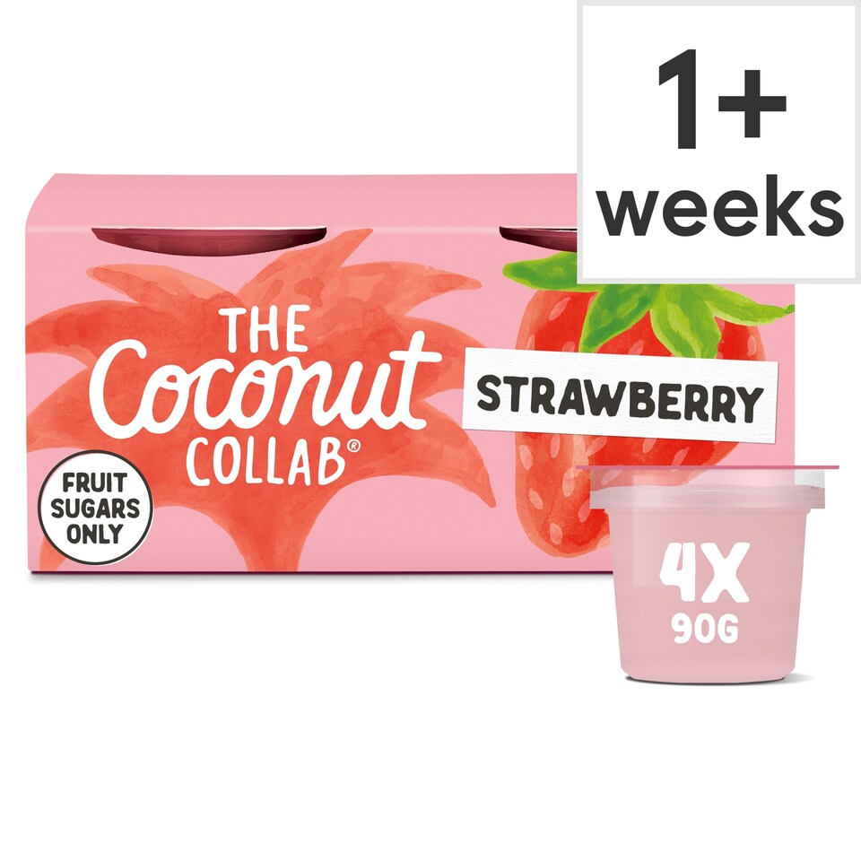 image 1 of The Coconut Collab Strawberry Coconut Yoghurt Multipack 4x90g