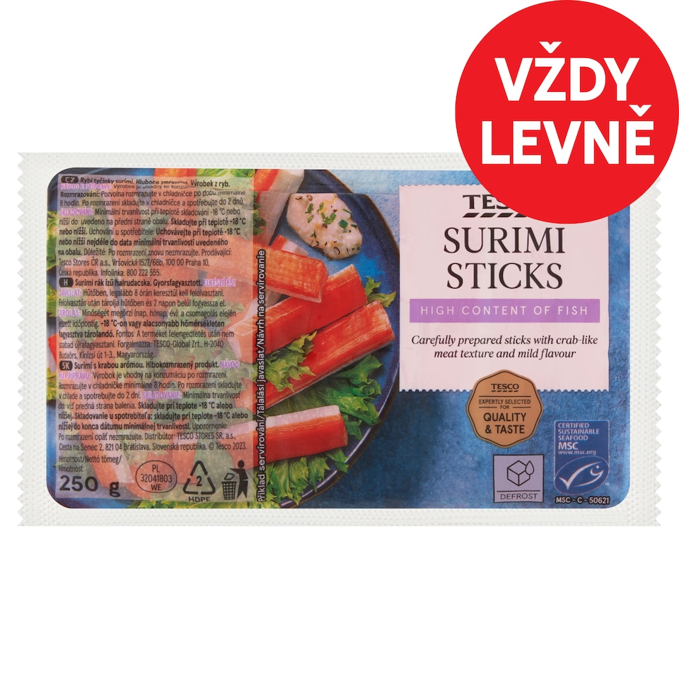 Tesco Rybí tyčinky surimi 250g