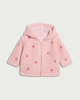 image 1 of F&F Baby Strawberry Embroidered Fleece Jacket in Pink