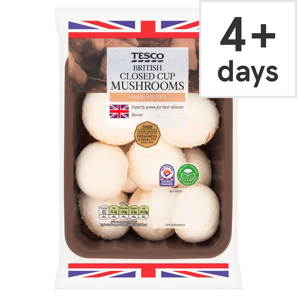 Tesco Closed Cup Mushrooms 400G
