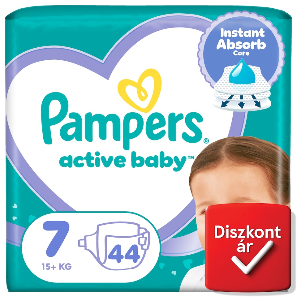 Pampers Active Baby Pelenka, Méret: 7, 44 db Pelenka, 15kg+  1. kép