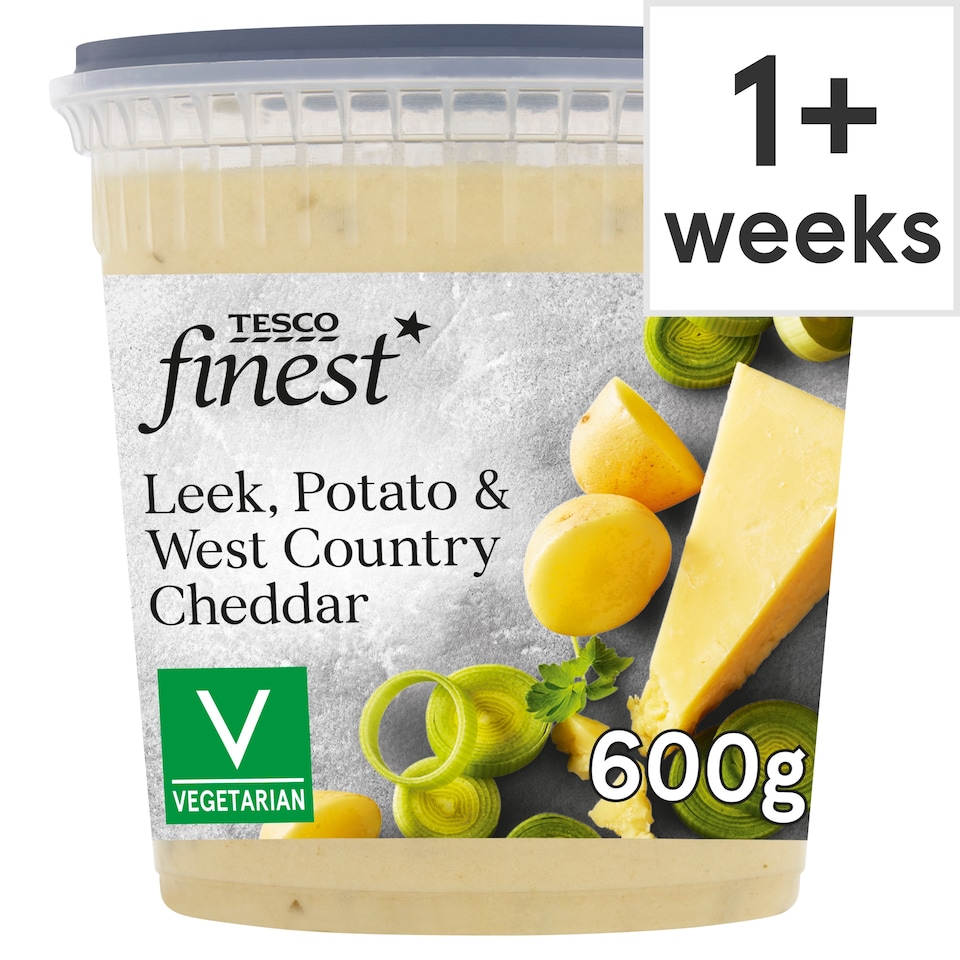 Tesco Finest Leek Potato & West Country Cheddar Soup 600G