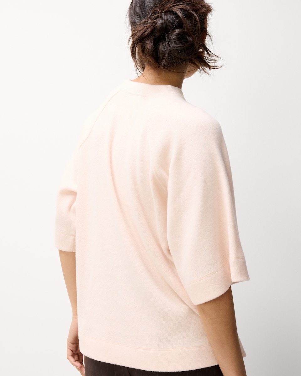 image 1 of F&F Textured Short Sleeved Top in Light Nude
