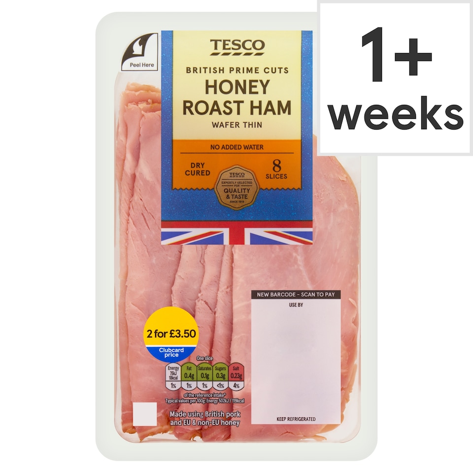 Tesco British Wafer Thin Honey Roast Ham Slices 120g
