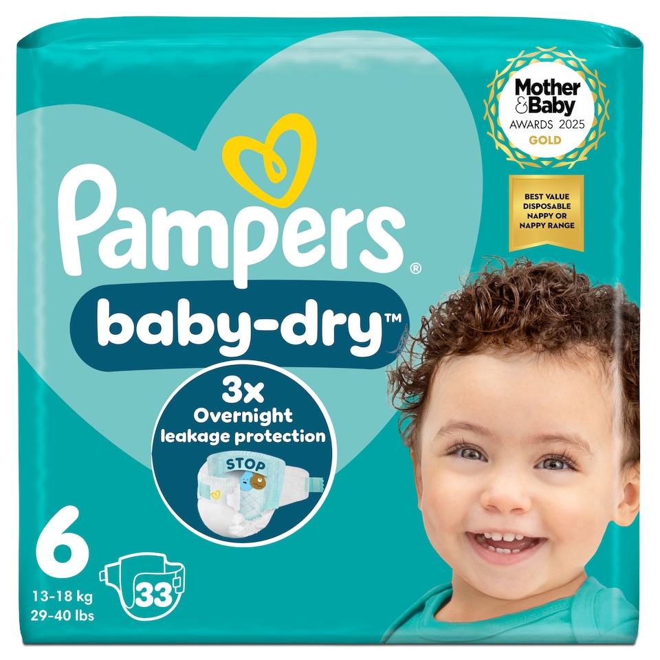 image 1 of Pampers Baby-Dry Size 6 Nappies 33 Pack