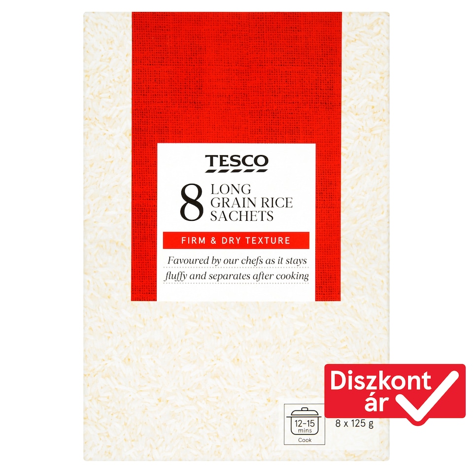 Tesco "A" Quality Long Grain Rice 8 x 125 g