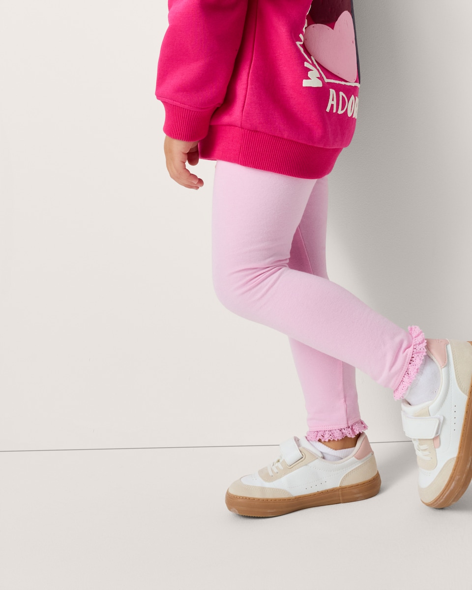 image 1 of F&F Girls 3-Pack Cotton Rich Leggings in Multi