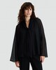 image 3 of F&F Tie Neck Long Sleeved Blouse in Black